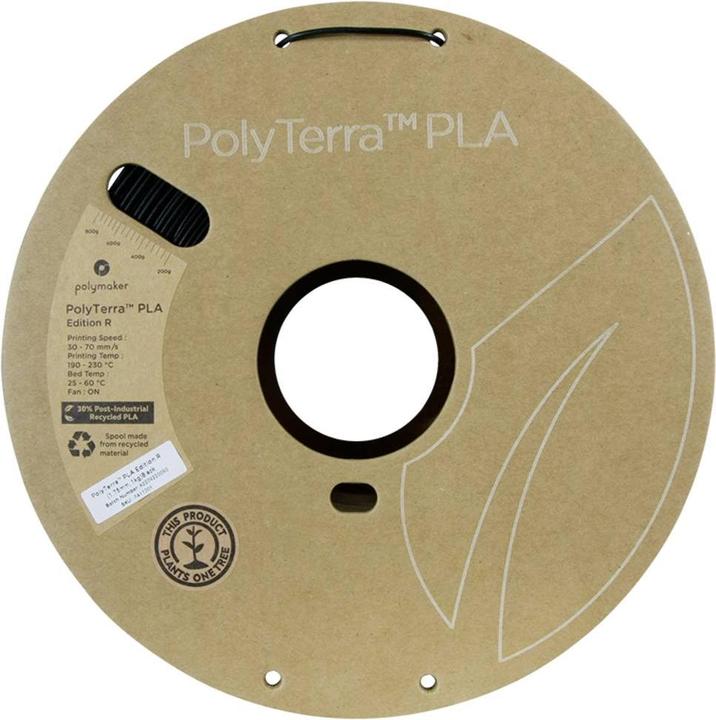 Produktbild Polymaker PolyTerra PLA Edition-R Black 1.75mm 1kg (PLA, 1.75 mm, 1000 g, Schwarz)