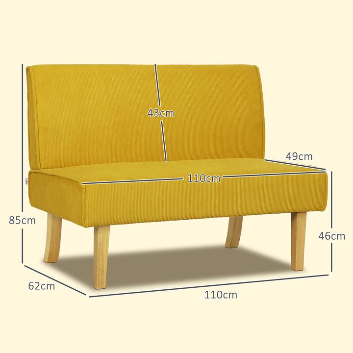 Actual product image Homcom 2 Sitzer Sofa Polyester Gelb (2 person sofa)
