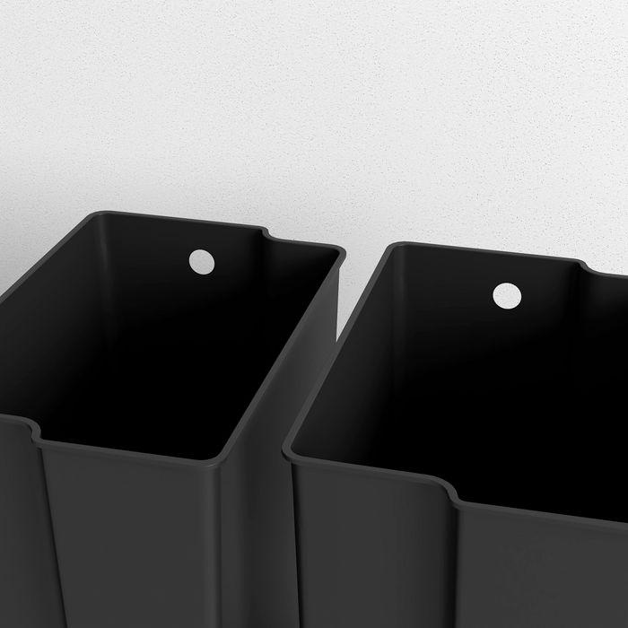 Actual product image Swisshandel24 Mülleimer 2 x 25L Treteimer mit Deckel, Fusspedal, Inneneimer, Edelstahl (50 l)