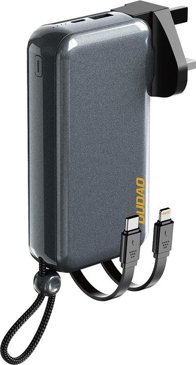Actual product image Dudao K25 2in1 10000mAh 3-Plug Powerbank Charger - Grey (10000 mAh, 37 Wh)