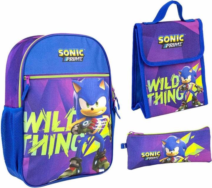 Produktbild Cerda Sonic Prime pencil case + lunch box + backpack 42cm