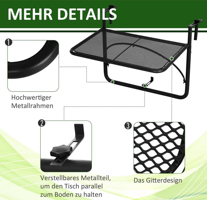 Actual product image Outsunny Balcony hanging table (60 cm)