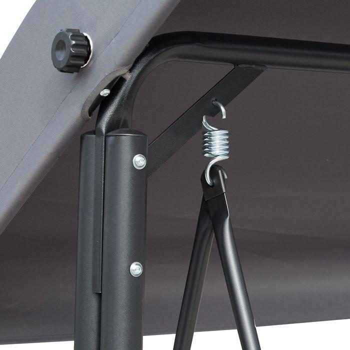 Image du produit Swisshandel24 Balançoire hollywoodienne 3 places, balançoire de jardin avec toit solaire, banc de balançoire avec