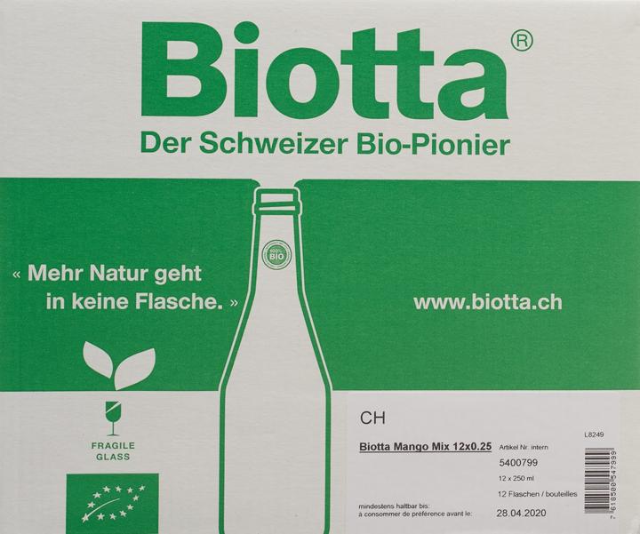 Actual product image Biotta Mango Mix Organic (12 x 25 cl)