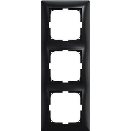 ABB, Zubehör Schalterprogramm, basic55 Ramme, mat sort, 3 moduler