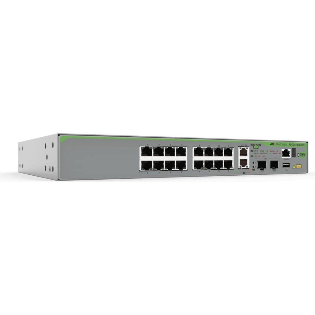 Allied Telesis L3 STACKSWITCH 16X 0/100/1000-T (28 Ports), Netzwerk Switch, Grau
