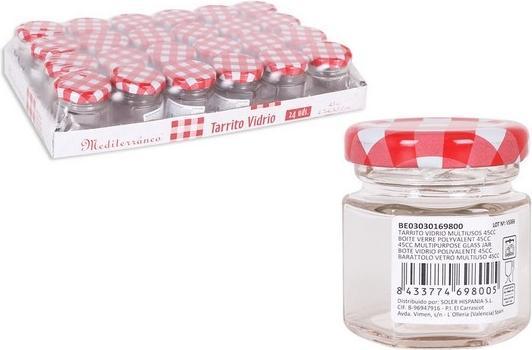 Produktbild BigBuy 10er-Set 45ml EINMACHGLÄSER Einmachglas Konfitürenglas GLAS SECHSECK (10 Stk., 0.05 l)