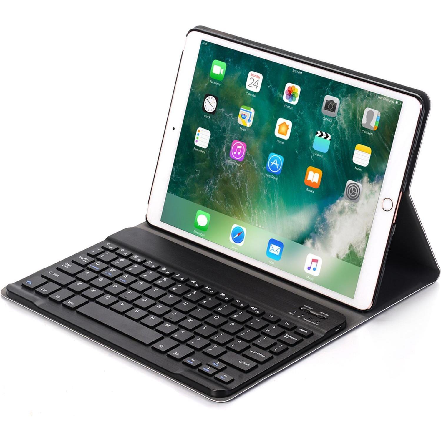 Lobwerk 3in1 Bluetooth Tastatur (Weiss) + Maus + Hülle für Apple iPad iPad 10.2 2019/2020/2021 10.2 Zoll, Tablet Tastatu...