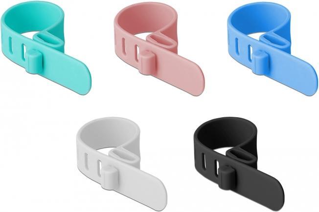 Image du produit Delock 18829 Colliers de câbles Colliers de câbles détachables Silicone Couleurs mélangées (e) (Serre-câbles en plastique, 95 mm, 10 pcs)