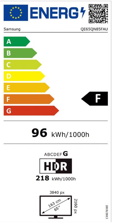 Energie-Label Samsung QE65QN85FAU 165 1 cm (65 ) 4K Ultra HD Smart-TV WLAN Silber (65", QLED, 4K, 2025)