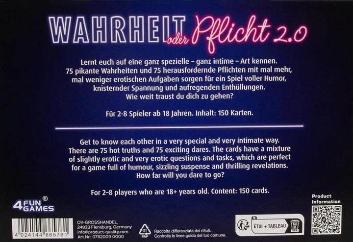 Actual product image Sedusia Wahrheit oder Pflicht (Deck of cards, English, German)