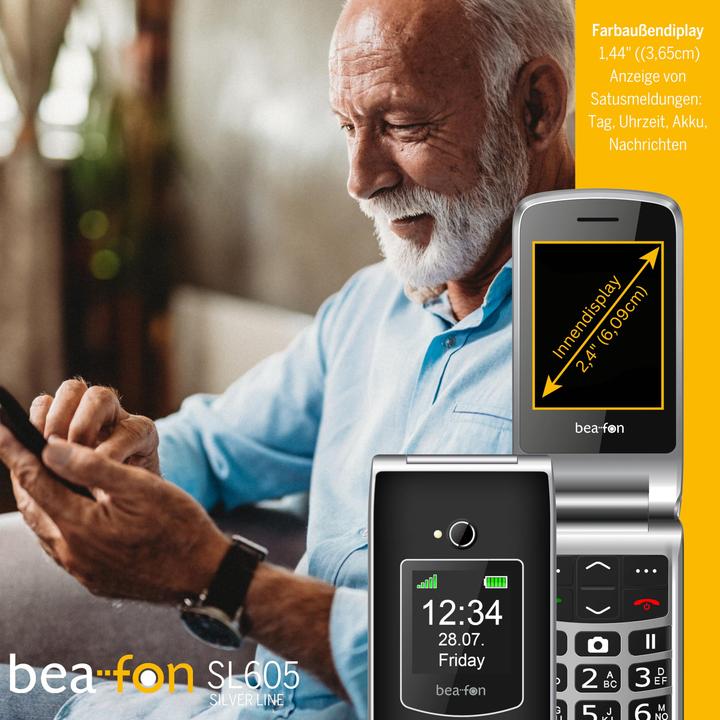 Actual product image Bea-Fon Beafon SL605B schwarz Klapphandy 2.4 - vertragsfrei für alle Netze (2.40", 1.30 Mpx)
