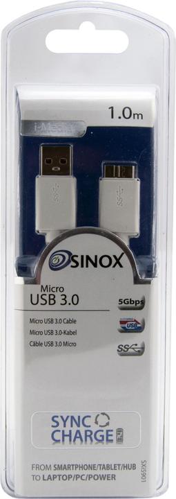 Actual product image Sinox i-Media - USB cable - Micro USB Type B (han) til USB Type A (han) - USB 3.0 - 1 m (1 m, USB 3.2 Gen 1)