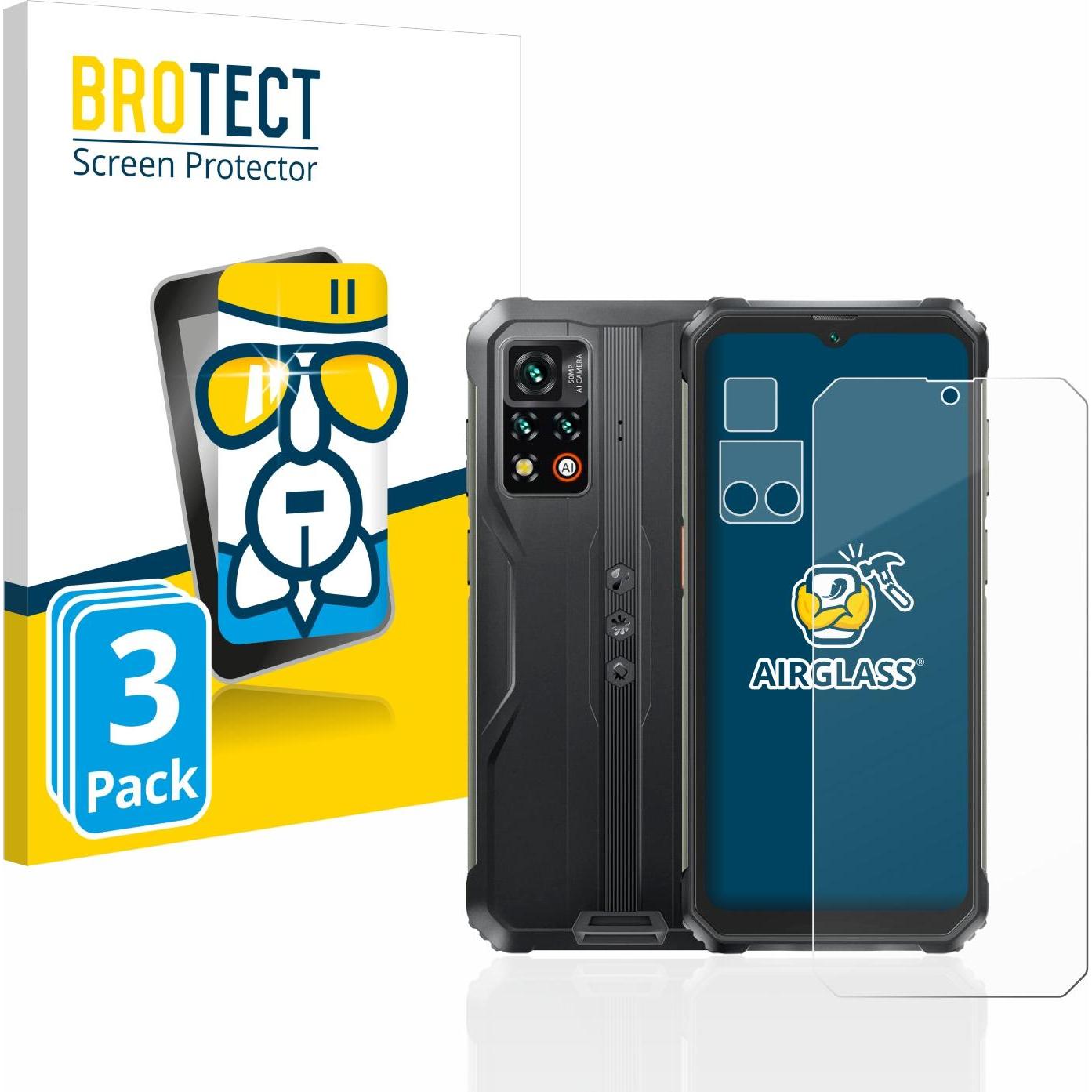 BROTECT AirGlass Panzerglasfolie (3 Stück, Blackview BV9200), Smartphone Schutzfolie, Transparent