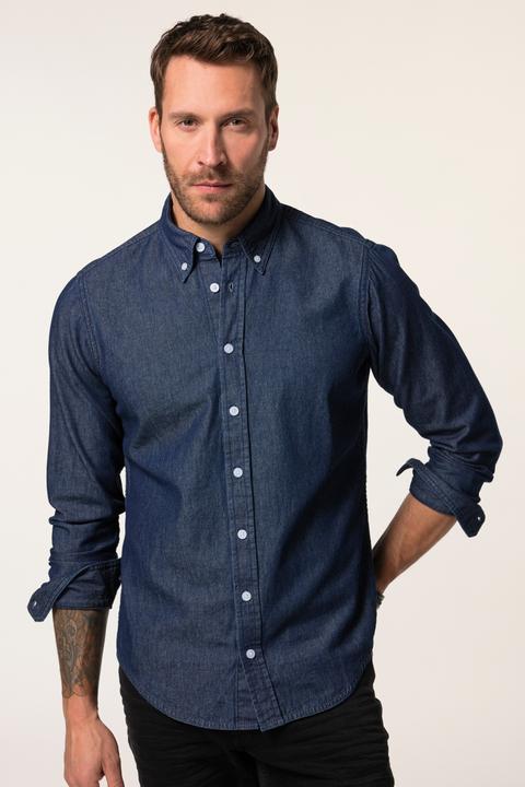 Produktbild JP1880 JP 1880 Denim-Hemd, Langarm, Buttondown-Kragen, Modern Basic Fit (5XL)