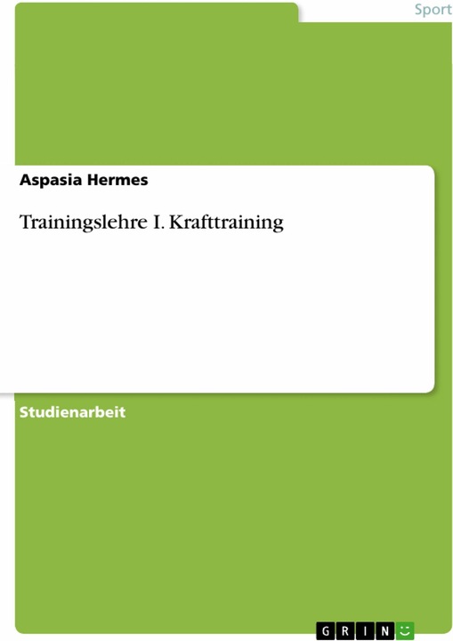 Immagine prodotto Trainingslehre I. Krafttraining (Tedesco, Aspasia Hermes, 2013)