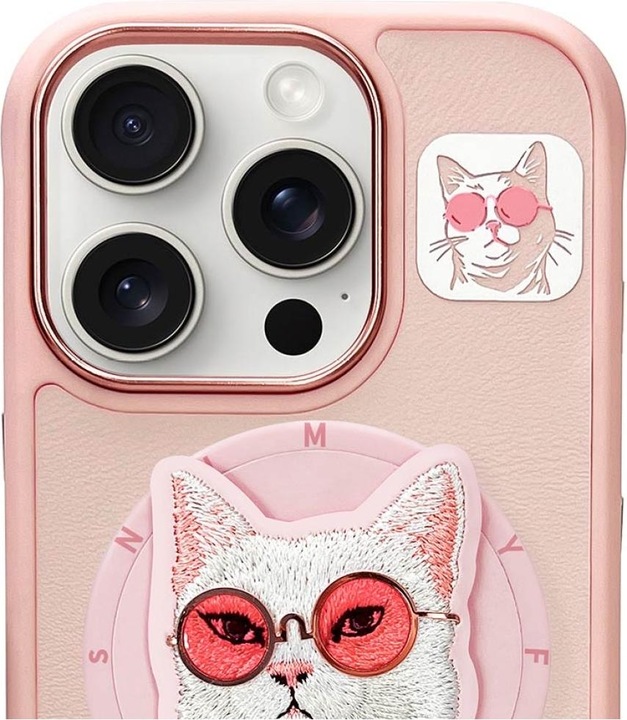 Produktbild Nimmy Glasses Cool Cat MagSafe case for iPhone 16 Pro Max pink (Apple iPhone 16 Pro Max)