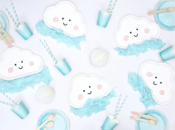 Produktbild Partydeco Gestreifte Strohhalme Babyblau (10 x)