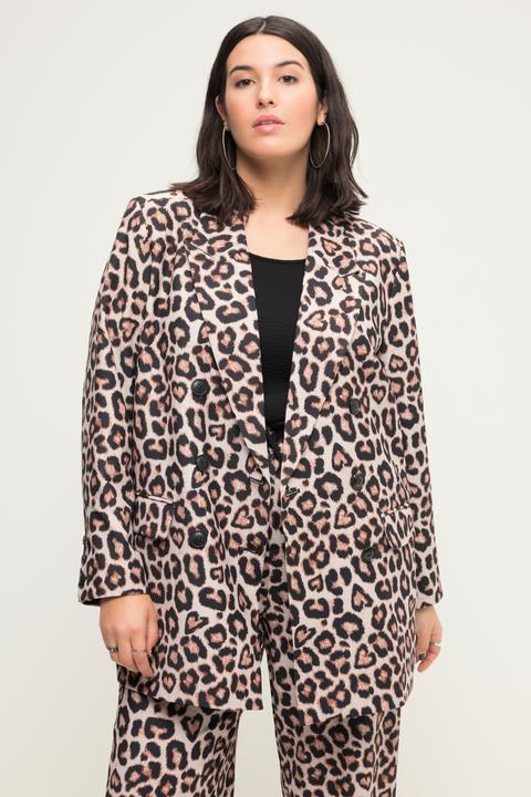 Actual product image Studio Untold Double Breasted Leopard Print Blazer (54, 56)