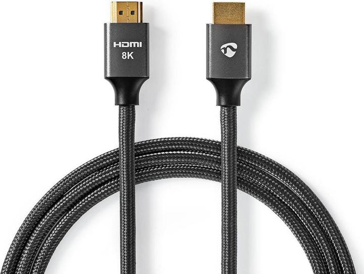 Produktbild Nedis Ultra High Speed ​​HDMI -Kabel - 48 Gbps - 1 m - rund - Metall - Anthrazit (1 m)
