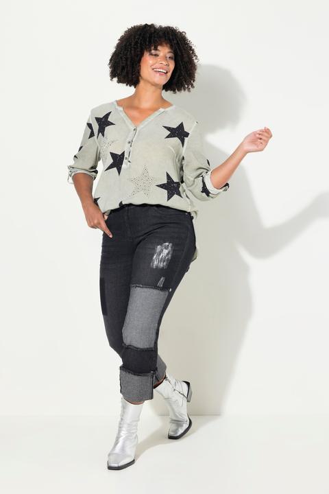 Produktbild Angel of Style Jeans, weites Bein, Patches, 5-Pocket, Umschlagsaum (54)