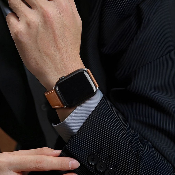 Actual product image Dux Ducis YA Strap (38 mm, 40 mm, 41 mm, Genuine leather, Apple Watch Series 1, Apple Watch Series 2, Apple Watch Series 3, Apple Watch Series 4, Apple Watch Series 5, Apple Watch Series 6, Apple Watch Series 7, Apple Watch Series 8, Apple Watch Series 9, Apple Watch SE)