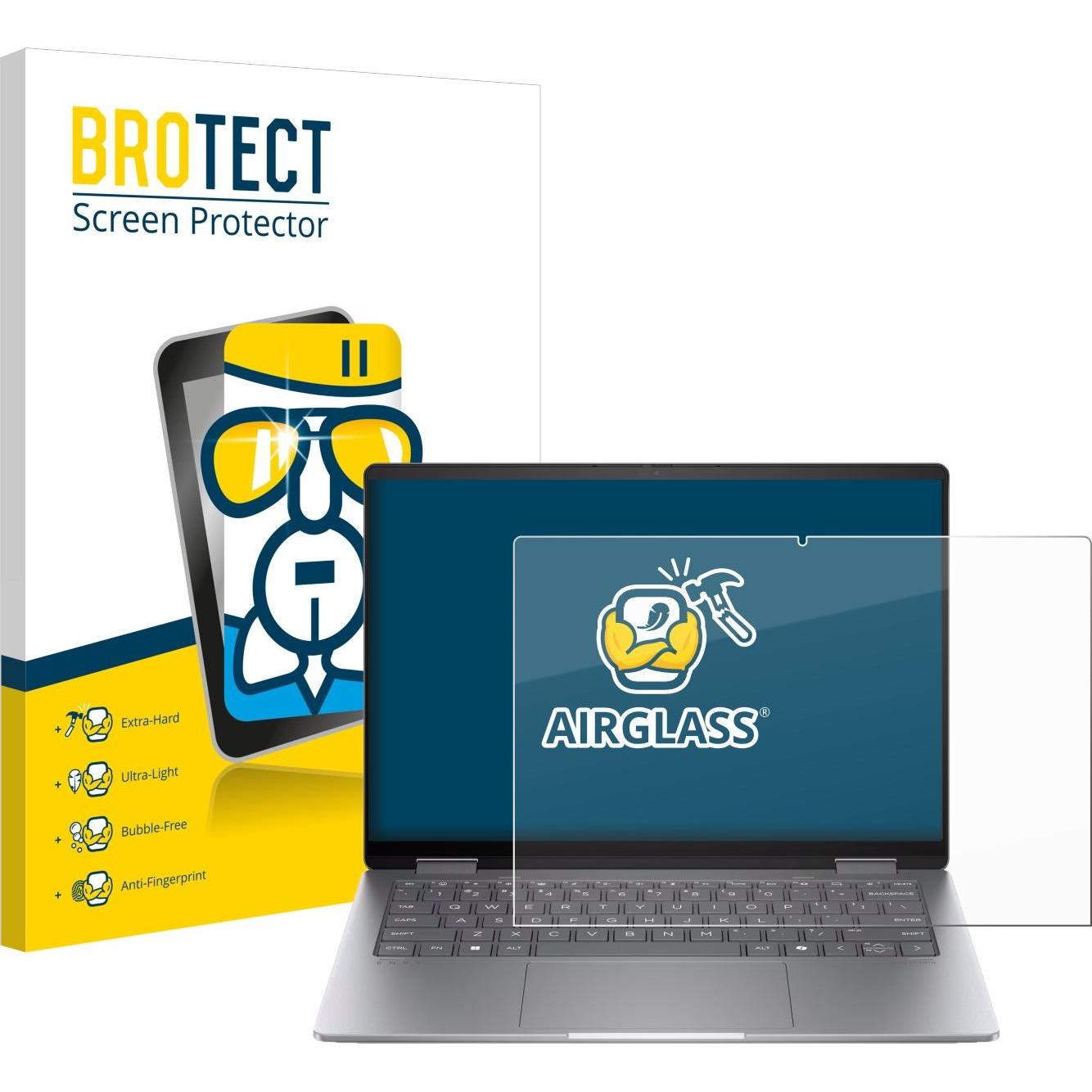 BROTECT Schutzglas Schutzfolie Glas Folie Displayschutz klar (360"), Notebook Schutzfolie