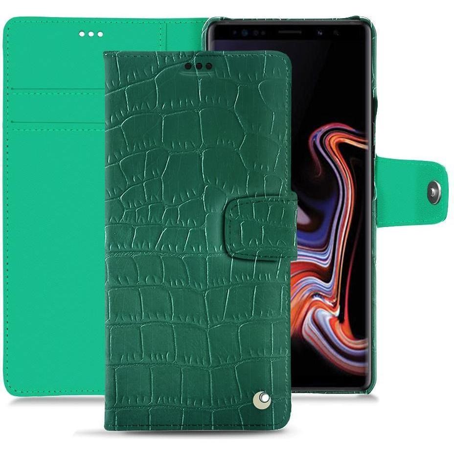 Noreve Lederschutzhülle Wallet (Samsung Galaxy Note 9), Smartphone Hülle, Grün