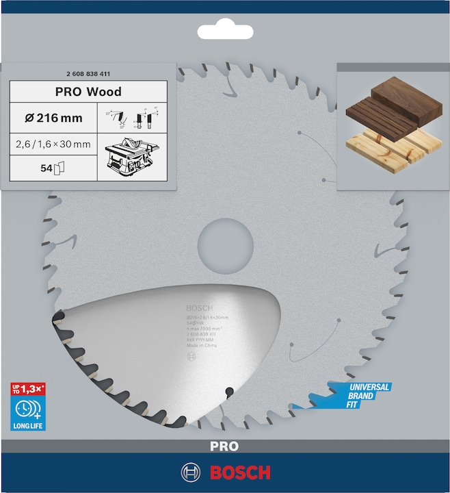 Immagine prodotto Bosch Professional Zubehör Lama circolare per legno PRO, 216 x 2,6 x 30 mm