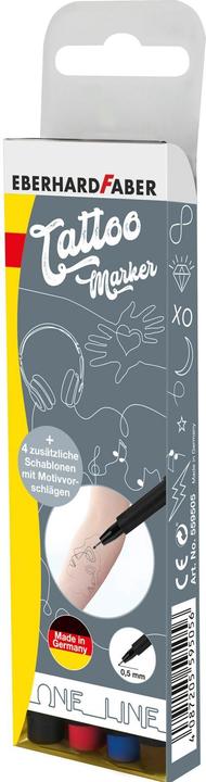 Produktbild EberhardFaber Tattoostift One Line 4 Stück, Mehrfarbig