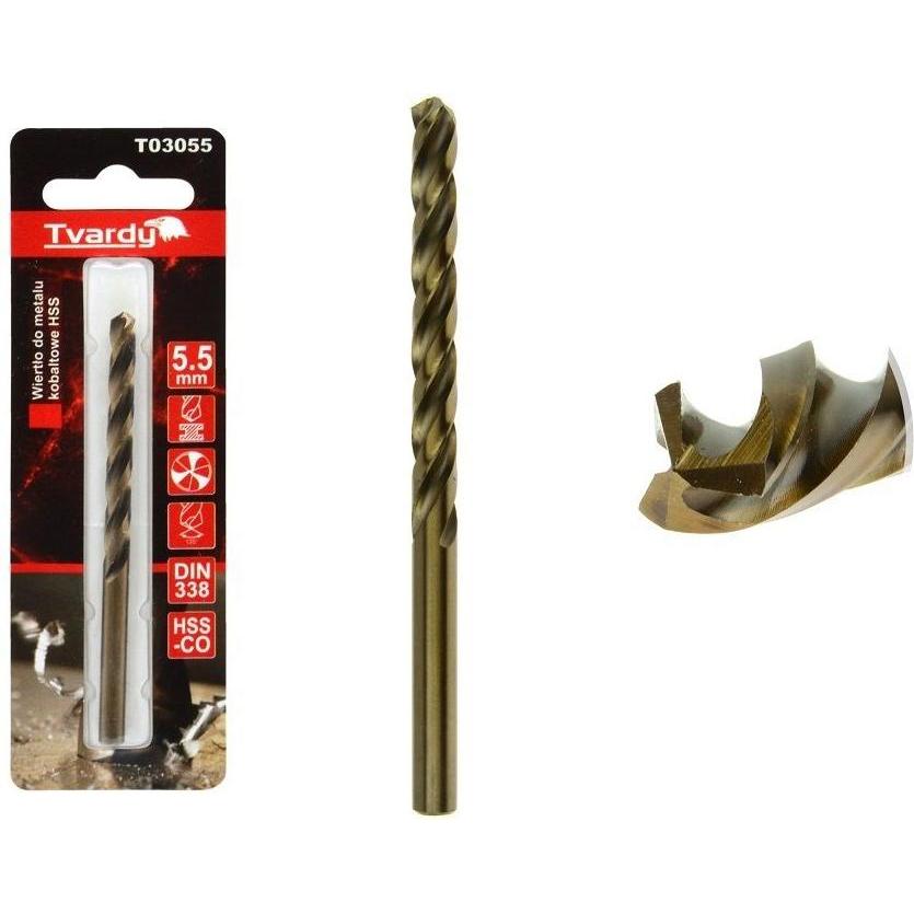 Tvardy, Bohrereinsatz, HSS M35 5,5 mm Kobaltmetallbohrer (5,5 mm)