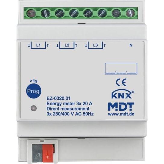 MDT, Energiemessgerät, EZ-0320.01 Energiezähler 3-fach 20 A