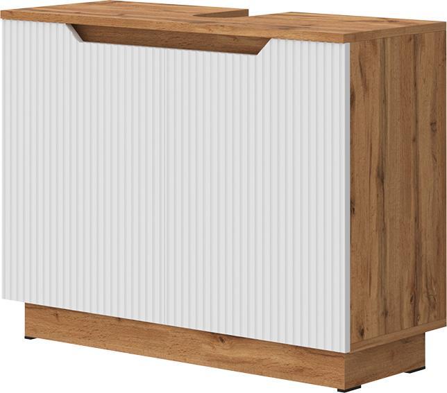 Oak/white striped, White