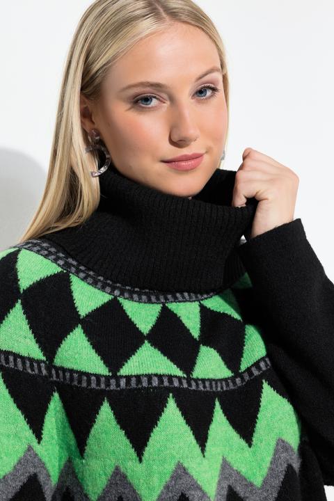 Produktbild Ulla Popken Pullover, Norwegermuster, Rollkragen, Langarm (58)