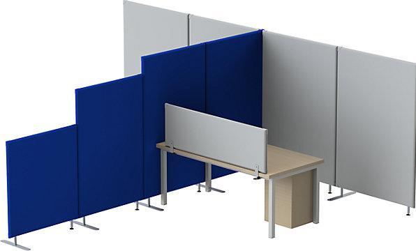 Produktbild eurokraft pro Akustik-Tischaufsatz-Paneel, Höhe 450 mm, Breite 1600 mm, blau