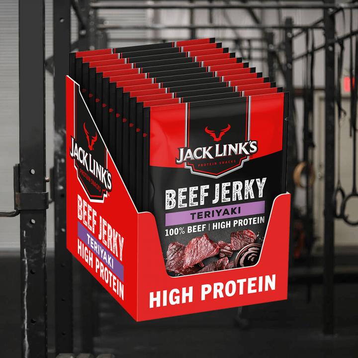 Actual product image Jack Link's Beef Jerky Teriyaki meat snack 12 x 25 g (300 g)