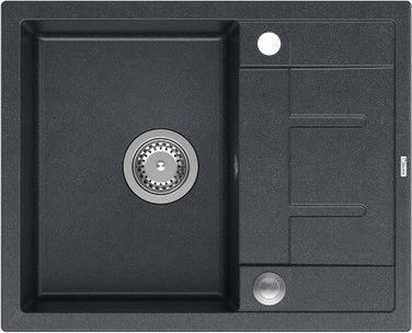 Image du produit Quadron MORGAN 116 Évier Black Diamond Évier avec siphon Push To Open Acier inoxydable 1 cuve avec