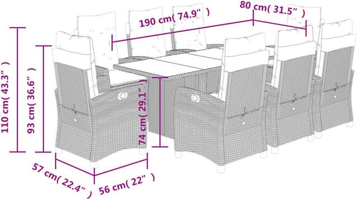 Produktbild vidaXL Garten Essgruppe