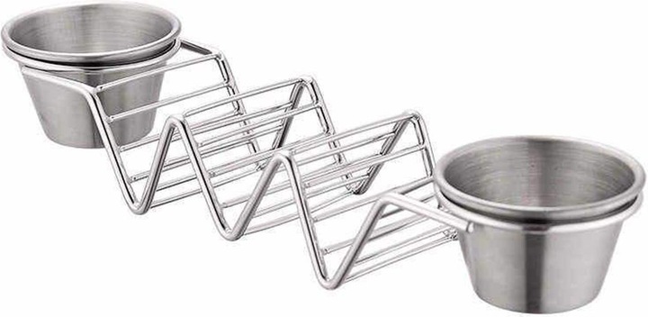 Produktbild Herzberg Cooking Taco Halter mit 2 Saucenschalen aus Edelstahl