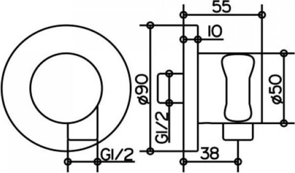 Image du produit Keuco Raccord de flexible IXMO avec support de douche Rosace ronde vc