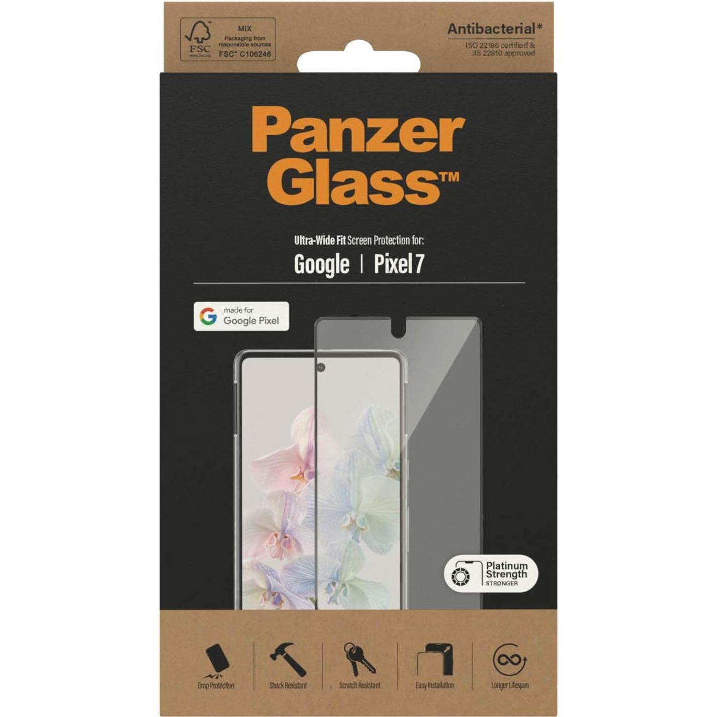 PanzerGlass Displayschutz (1 Stück, Google Pixel 7), Smartphone Schutzfolie, Transparent