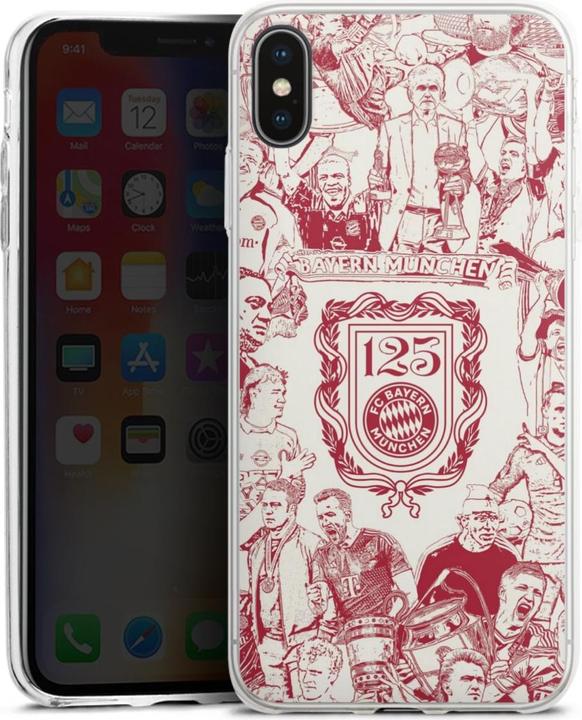 Produktbild DeinDesign Slim Case für Apple iPhone Xs Max Silikon Hülle Ultra Dünn Handyhülle FCB 125 Jahre FC Bayern (Apple iPhone XS Max)