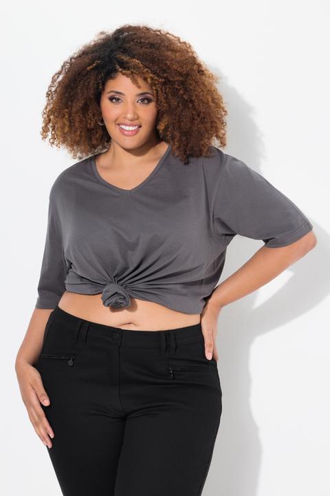 Image du produit Ulla Popken T-shirt coupe Relaxed Fit, décolleté en V et manches courtes (42, 44)