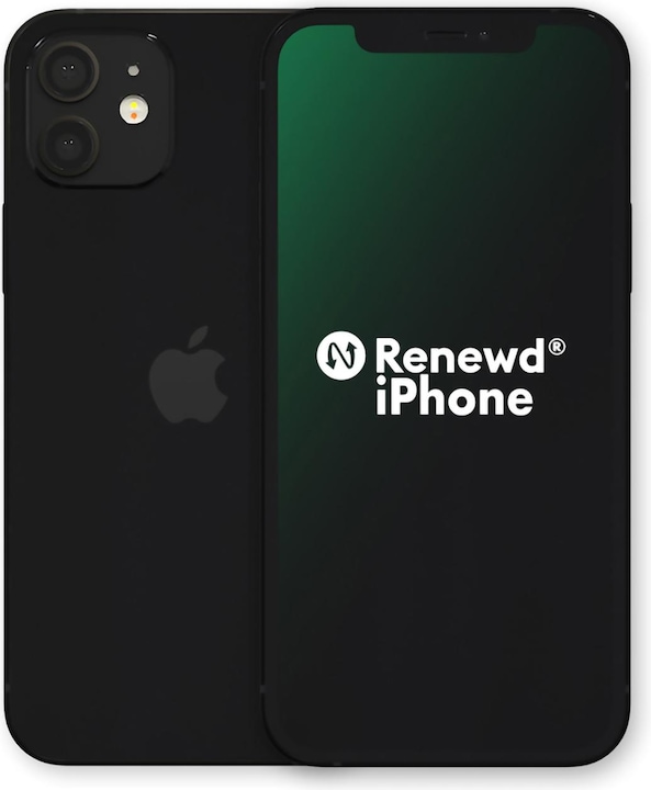 Actual product image Renewd iPhone 12 (64 GB, Black, 6.10", 12 Mpx, Dual SIM, A / Like new)