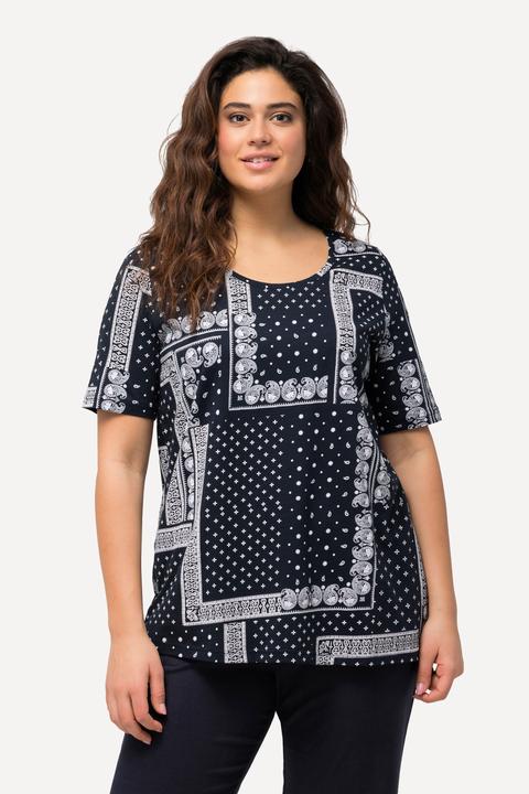 Produktbild Ulla Popken T-Shirt, Patchmuster, A-Linie, Rundhals, Halbarm (42, 44)