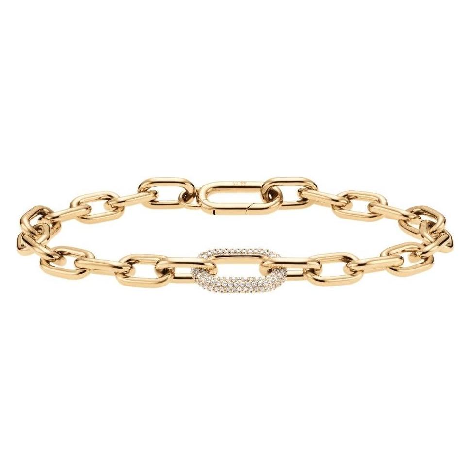 Daniel Wellington, Armschmuck, Luxury Bronze Bracelet With Crystals Crystal Link DW00400572 - Length, 17.5 Cm, (17.50 cm, Edelstahl, Kristall)