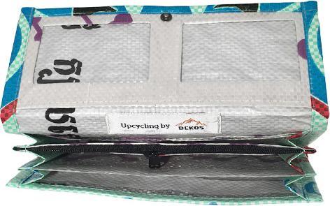 Immagine prodotto Bekos Upcycling - Borsetta da donna realizzata con sacchetti di cibo per pesci riciclati, verde chiaro