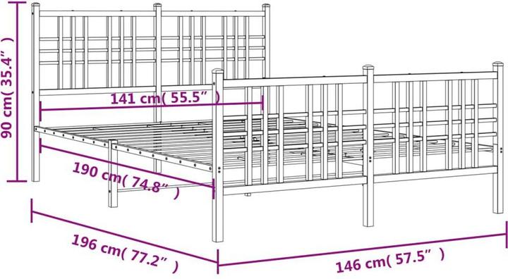 Image du produit vidaXL Bettgestell (140 x 190 cm)