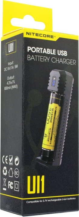 Actual product image Nitecore USB charger UI1 (1 pcs., 14500, 16340, 18650, Chargers without battery)