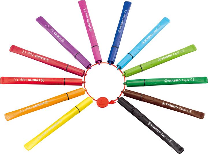 Actual product image STABILO Cappi felt-tip pen with cap ring (Sorted, 12 x)